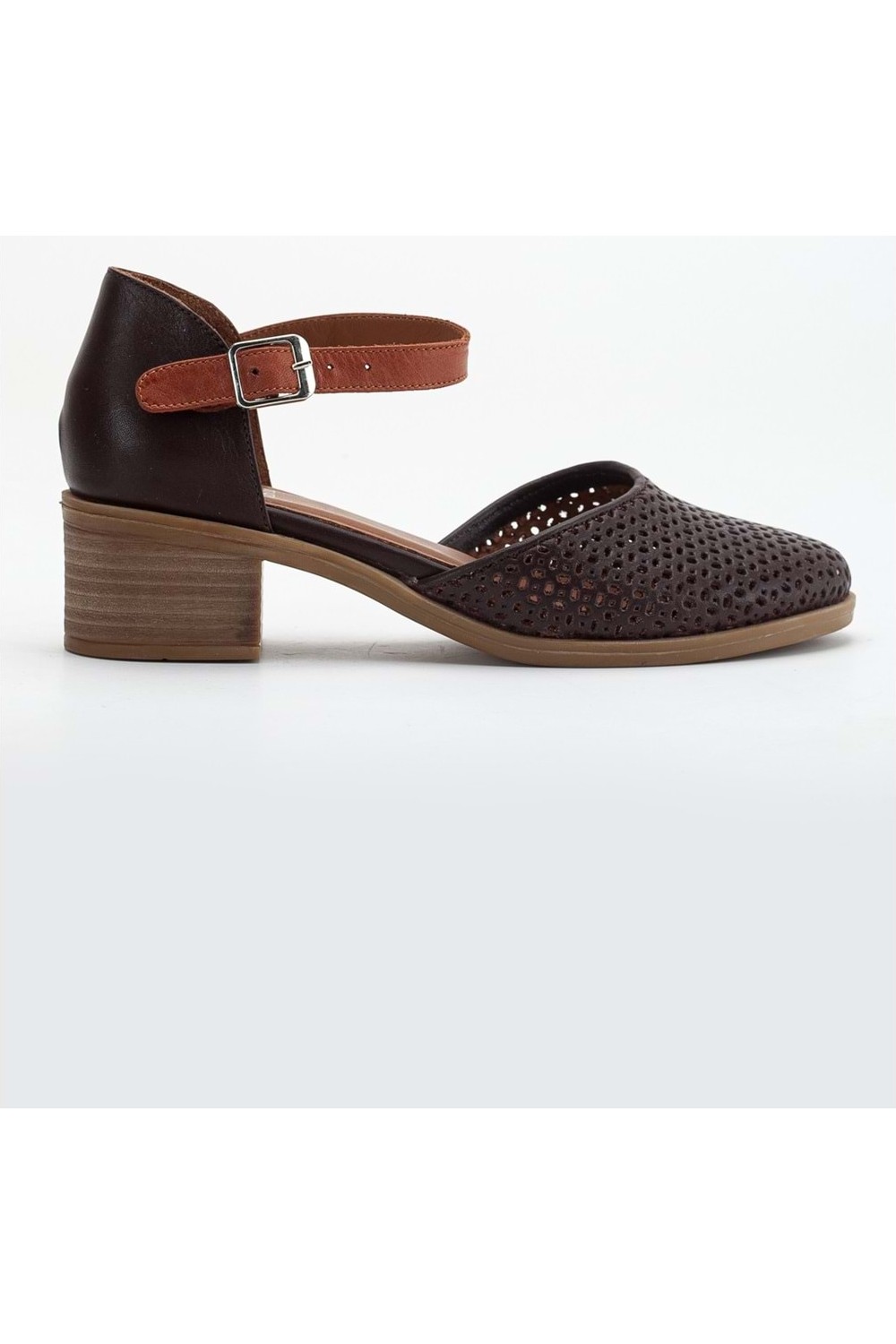 Analin Shoes Kadın Hakiki Deri Burnu Kapalı Delikli Sandalet - Gümüş görsel 7