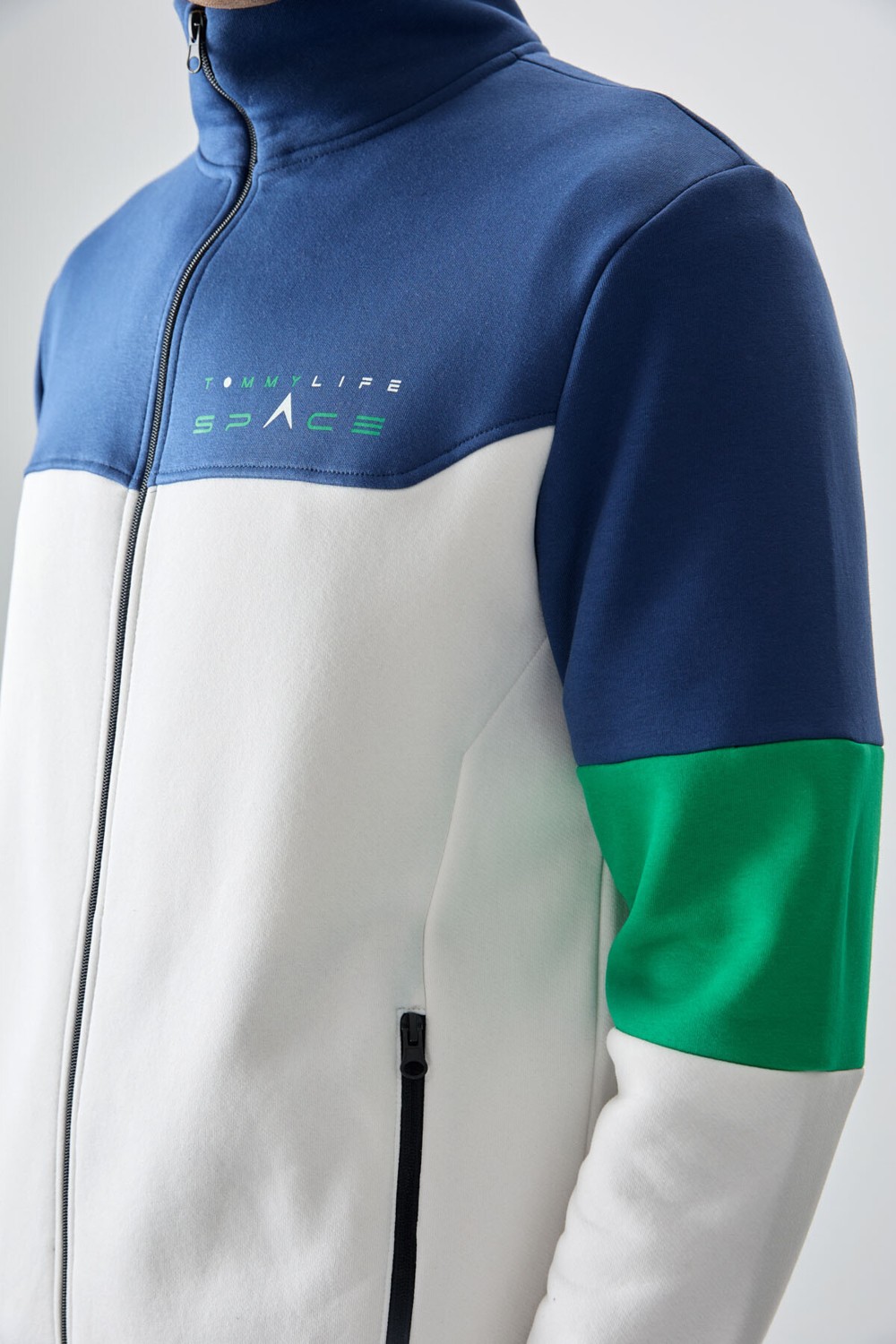 Tommy Life Siyah Dik Yaka Renk Geçişli İçi Polarlı Erkek Eşofman Takımı - 85186 görsel 3