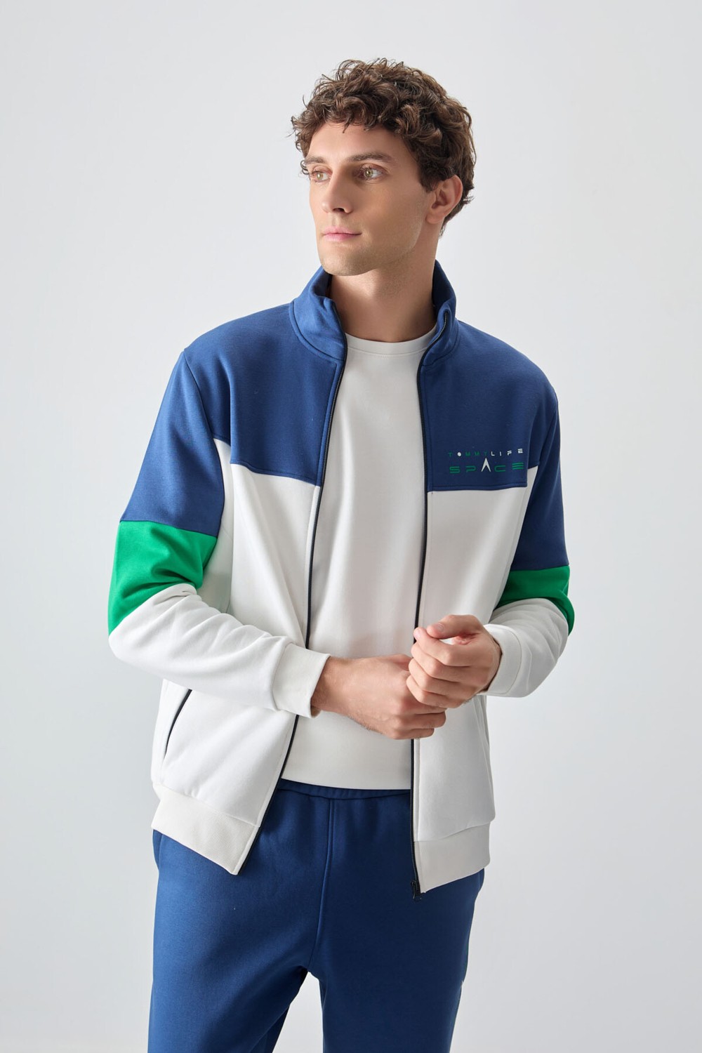 Tommy Life Siyah Dik Yaka Renk Geçişli İçi Polarlı Erkek Eşofman Takımı - 85186 görsel 4