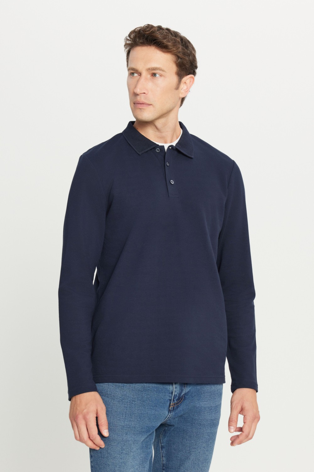 Altınyıldız Classics %100 Pamuk Standart Fit Normal Kesim Polo Yaka Sweatshirt