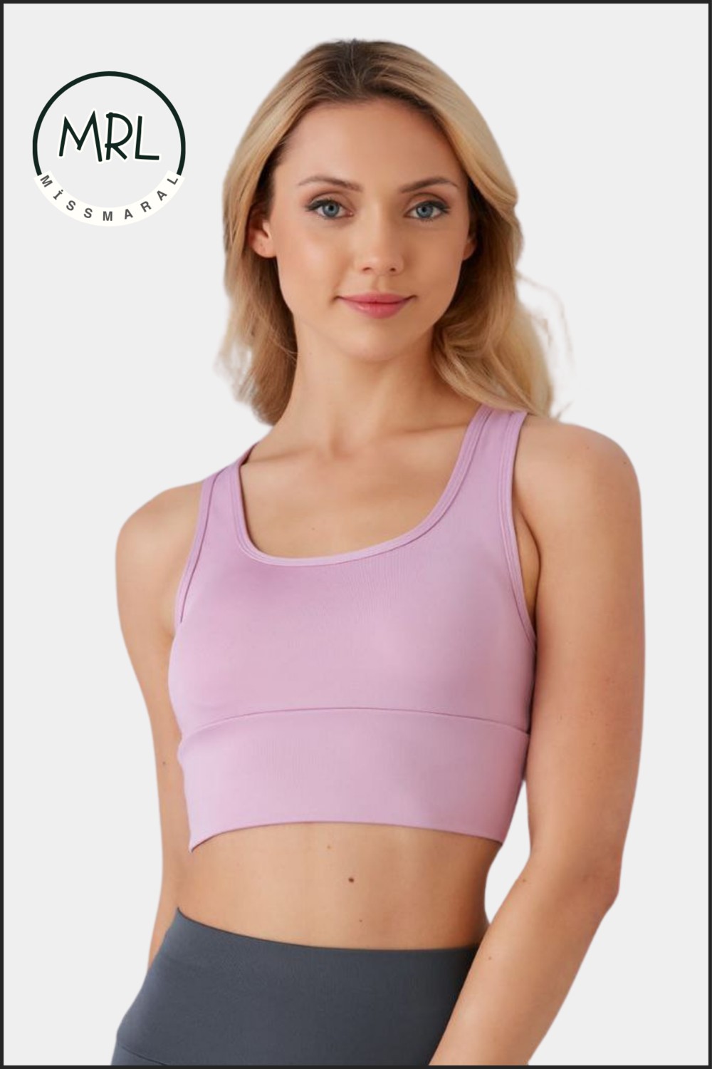 Miss Maral Kadın Siyah Spor Büstiyer Crop Halter Yaka Pedli Toparlayıcı Likralı Dalgıç Havuz Deniz Uygun