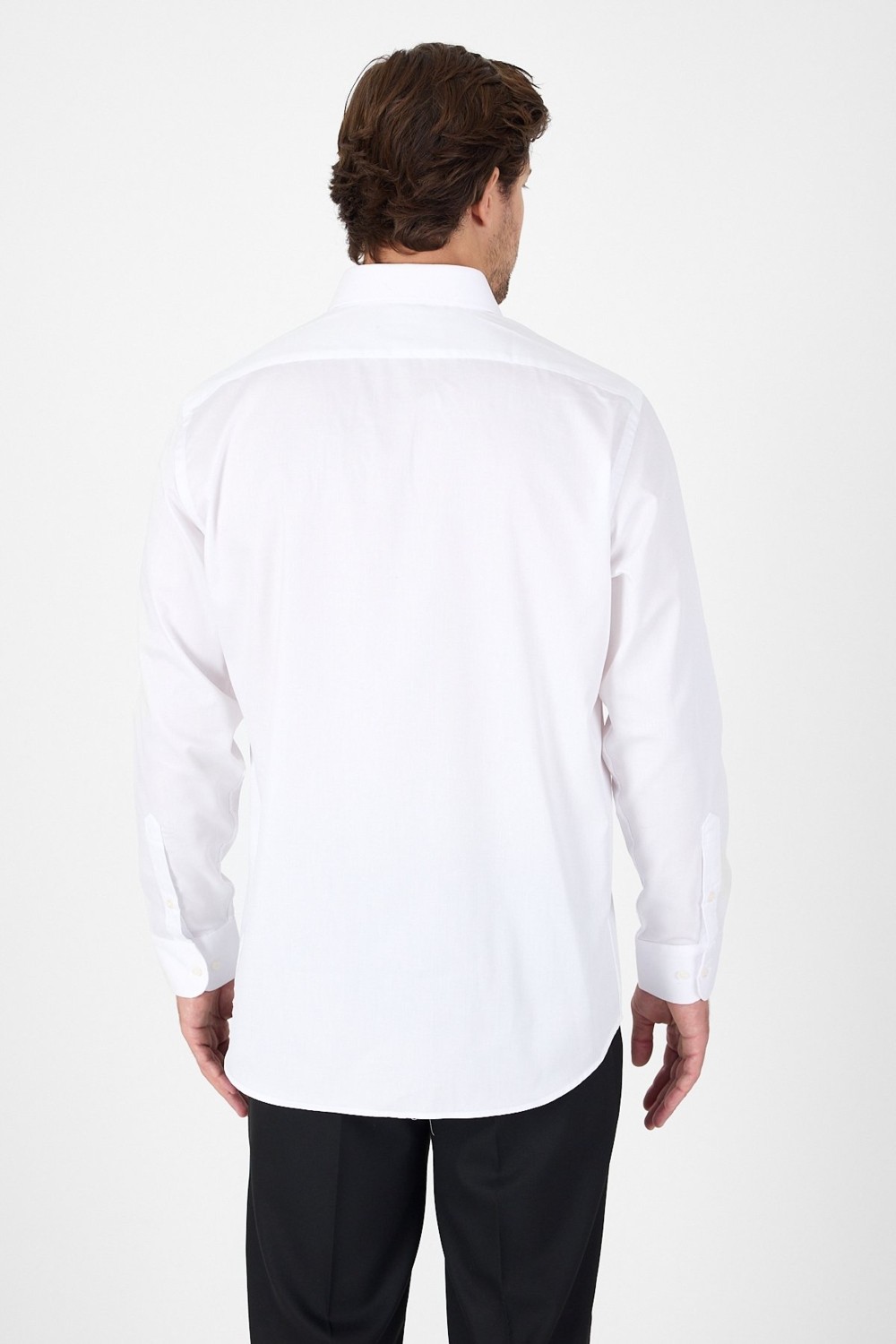 İmza Beyaz Uzun Kol Sert Yaka Cepli Non Iron Comfort Fit Pamuklu Gömlek 1004250268 görsel 3