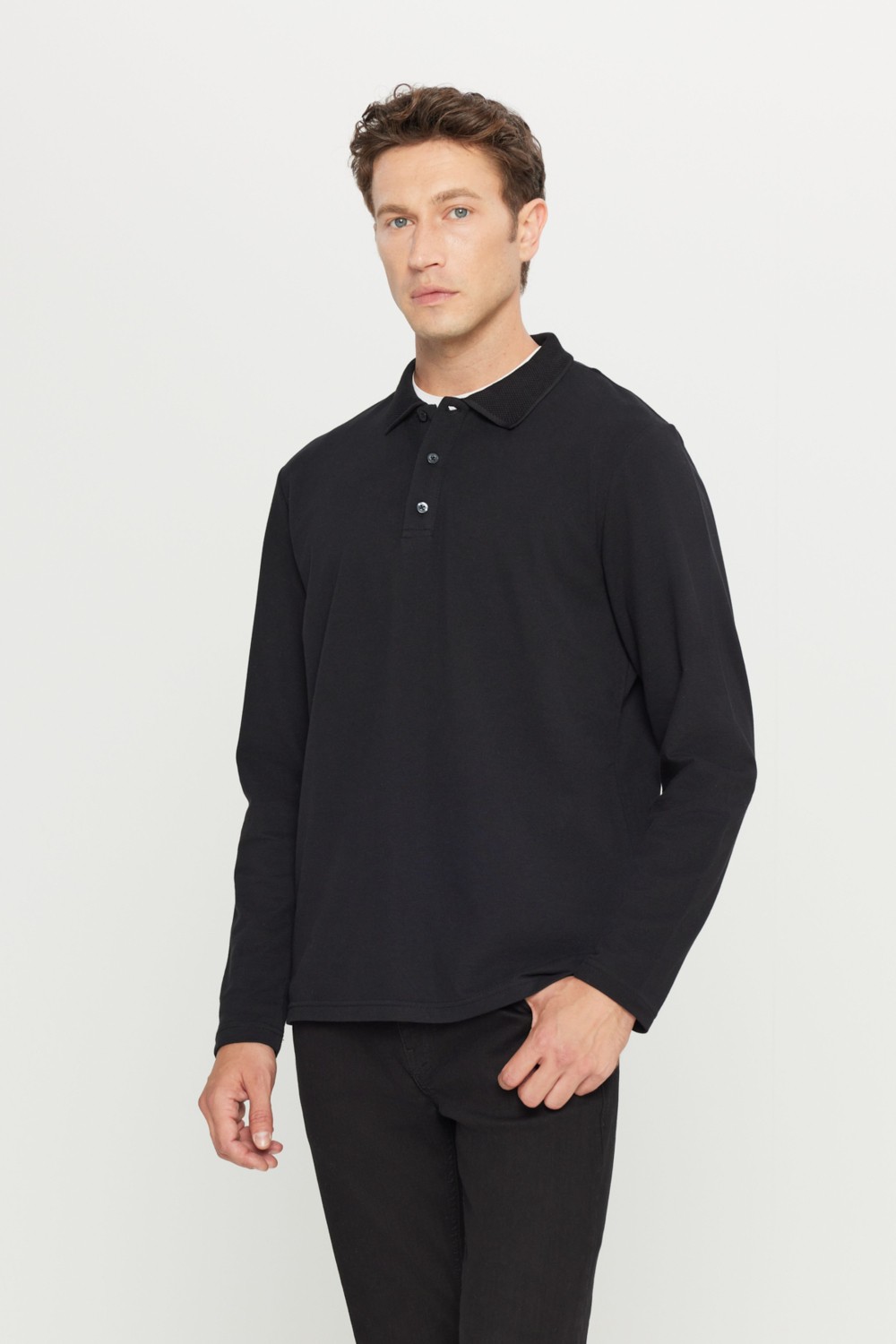 Altınyıldız Classics %100 Pamuk Standart Fit Normal Kesim Polo Yaka Sweatshirt