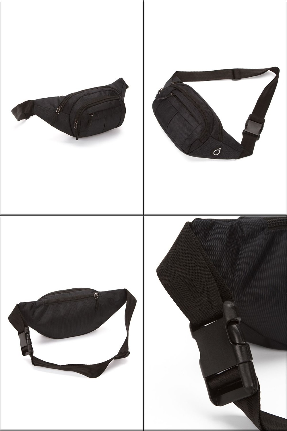 Av A Dos Siyah Unisex Suya Dayanıklı Çapraz Askılı Omuz Bel Çanta Günlük Yürüyüş Koşu Outdoor Çanta görsel 3