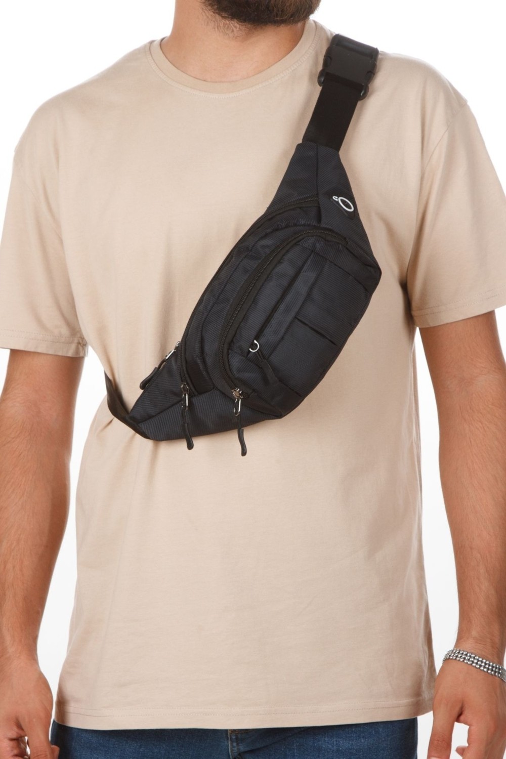 Av A Dos Siyah Unisex Suya Dayanıklı Çapraz Askılı Omuz Bel Çanta Günlük Yürüyüş Koşu Outdoor Çanta görsel 7