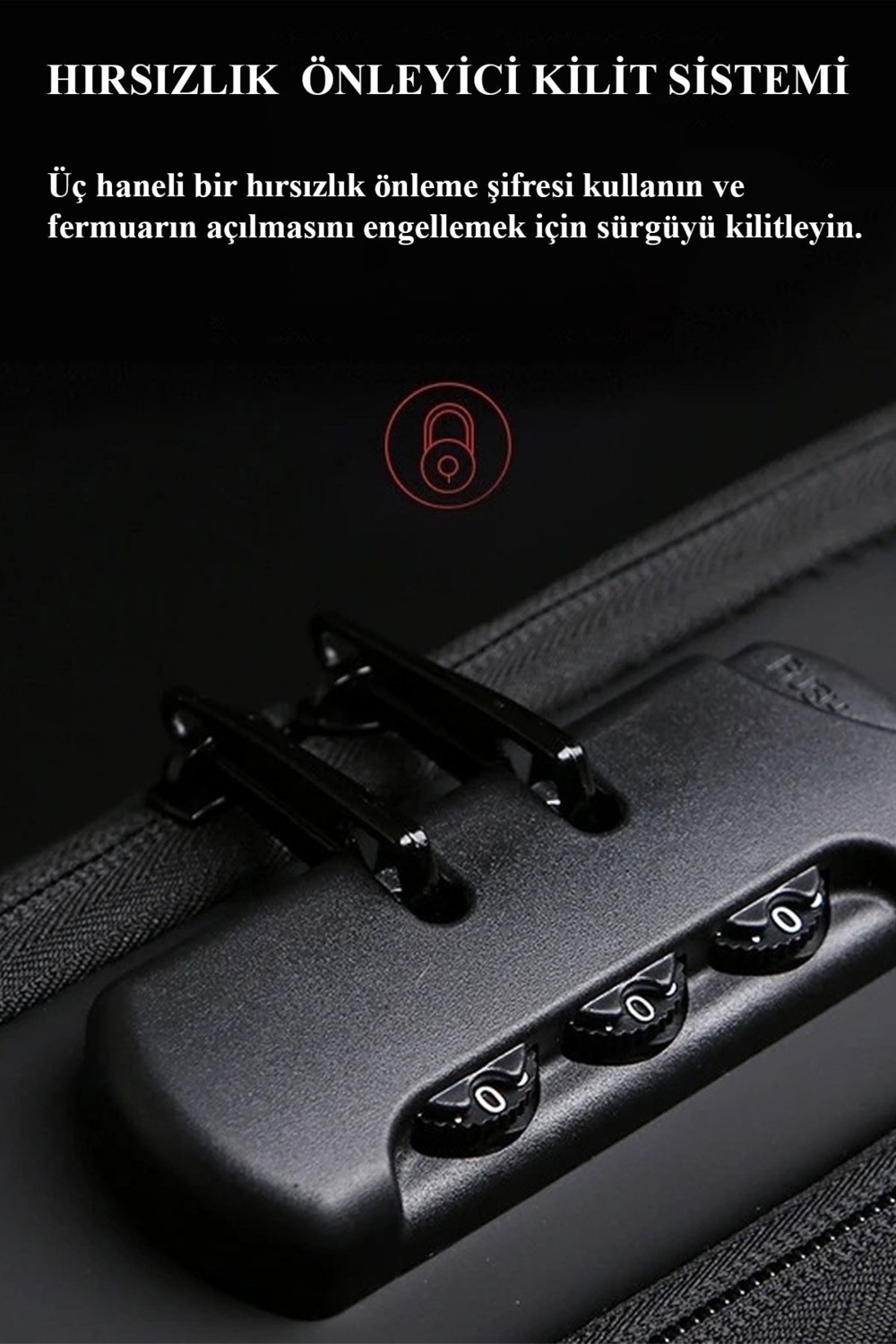 Av A Dos Unisex Siyah USB Çıkışlı Anti Hırsız Kilitli Suya Dayanıklı Çapraz Göğüs Omuz ve Bel Çanta görsel 8