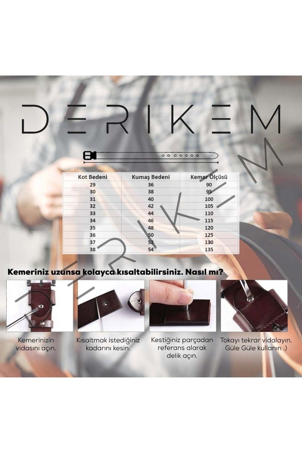 Derikem 2'li %100 Hakiki Şık Kadın Kemeri Antik Gümüş Desenli 4cm Siyah Kahverengi görsel 5
