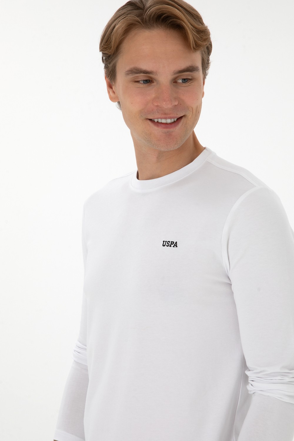 U.S. Polo Assn. Erkek Slim Fit Bisiklet Yaka Siyah Süprem Basic Sweatshirt 50313744-VR046 görsel 2
