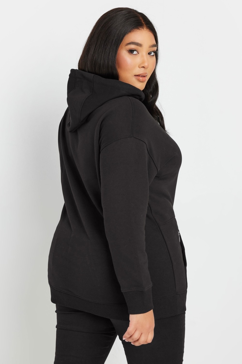 Stil Diva Büyük Beden Kapüşonlu Cepli Fermuar Detaylı Sweatshirt 303800 görsel 5
