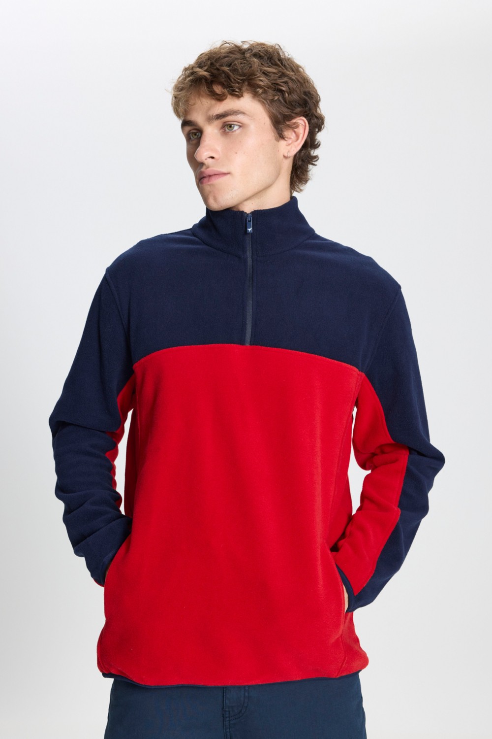 Altınyıldız Classics Erkek Siyah-Açık Melanj Anti-Pilling Tüylenme Yapmayan Standart Fit Dik Yaka Polar Sweatshirt görsel 8