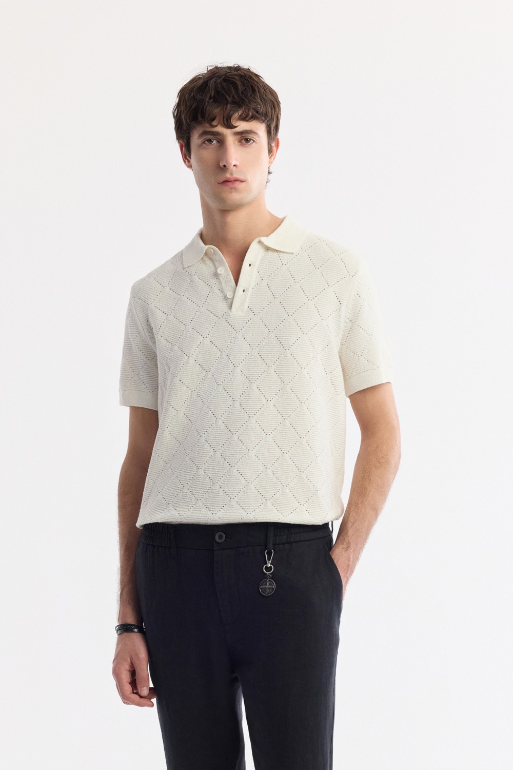 AVVA Erkek Siyah Beli Lastikli %100 Keten Relaxed Fit Pantolon B003032 görsel 7
