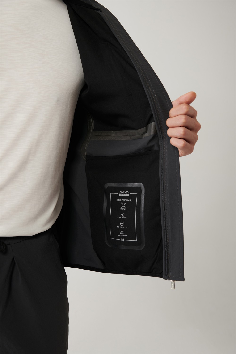 AVVA Erkek Antrasit Dik Yaka Kapüşonlu Fermuarlı Su itici Bi-Stretch Comfort Fit Yelek A41Y6535 görsel 8