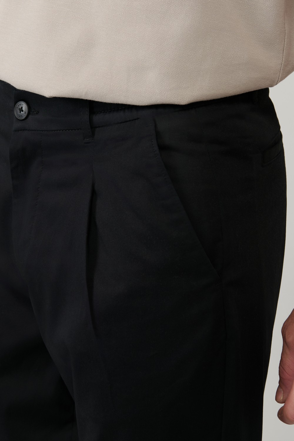 AVVA Erkek Siyah Pamuklu Klasik Bel Relaxed Fit Pantolon A41Y3037 görsel 6