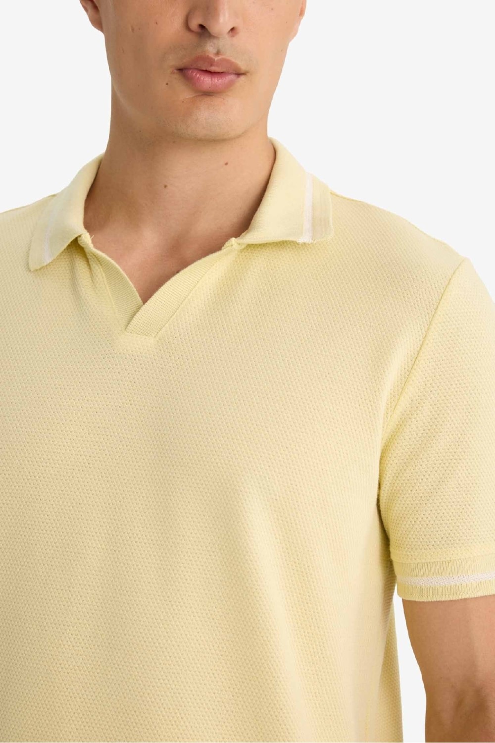 DeFacto Regular Fit Polo Yaka Bubble Kısa Kollu Tişört F6265AX25SM görsel 5