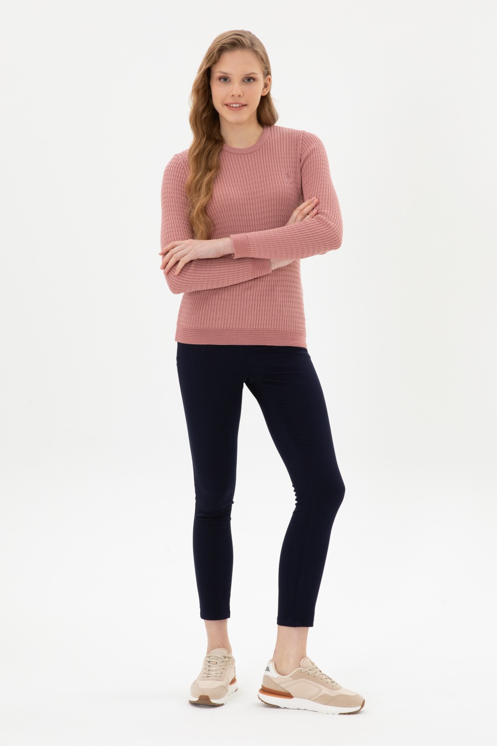 U.S. Polo Assn. Kadın Lacivert Toothpick Fit Kanvas Pantolon 50316852-VR033 görsel 3