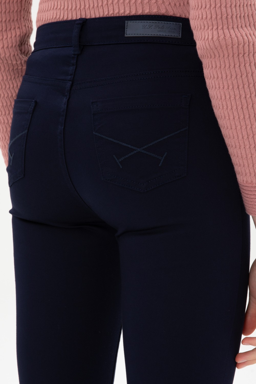 U.S. Polo Assn. Kadın Lacivert Toothpick Fit Kanvas Pantolon 50316852-VR033 görsel 6