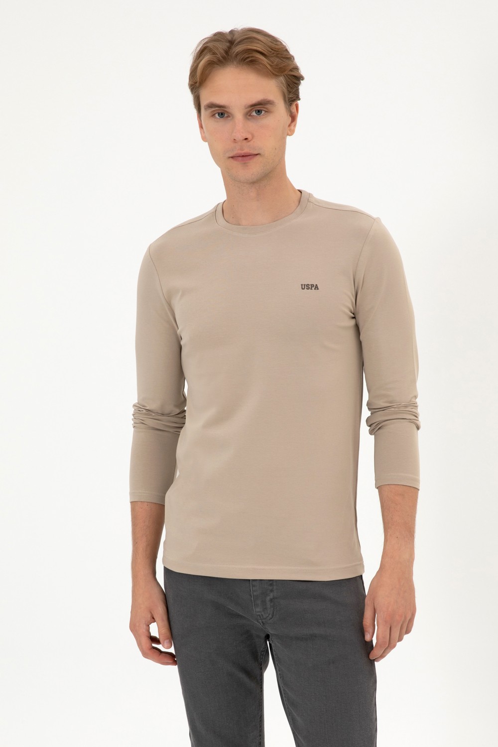 U.S. Polo Assn. Erkek Slim Fit Bisiklet Yaka Siyah Süprem Basic Sweatshirt 50313744-VR046
