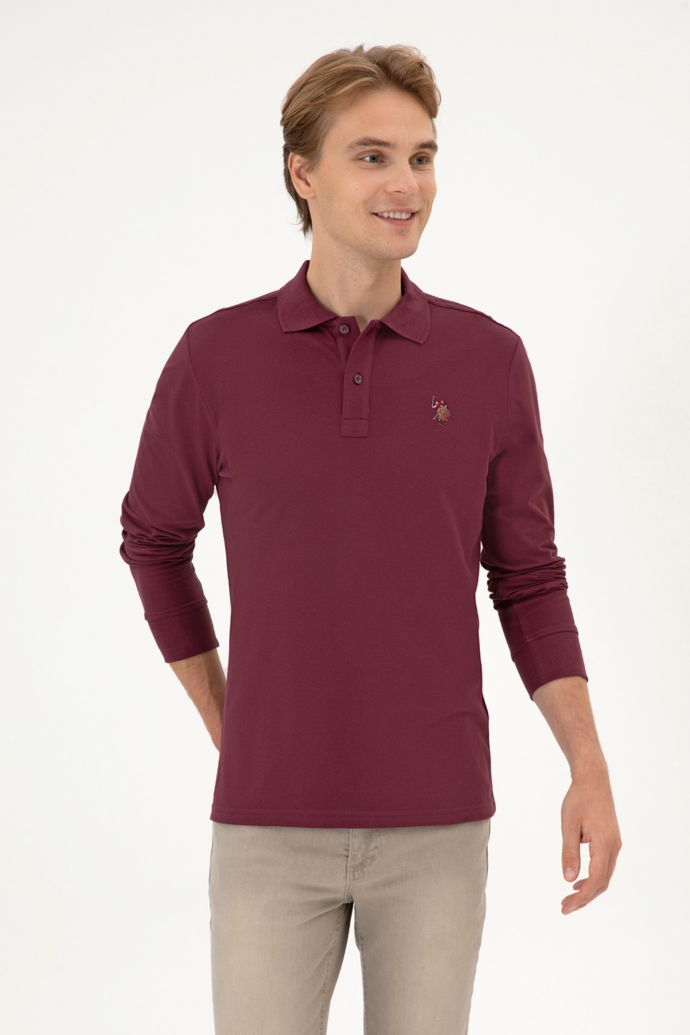 U.S. Polo Assn. Erkek Regular Fit Polo Yaka Siyah Basic Sweatshirt 50313772-VR046