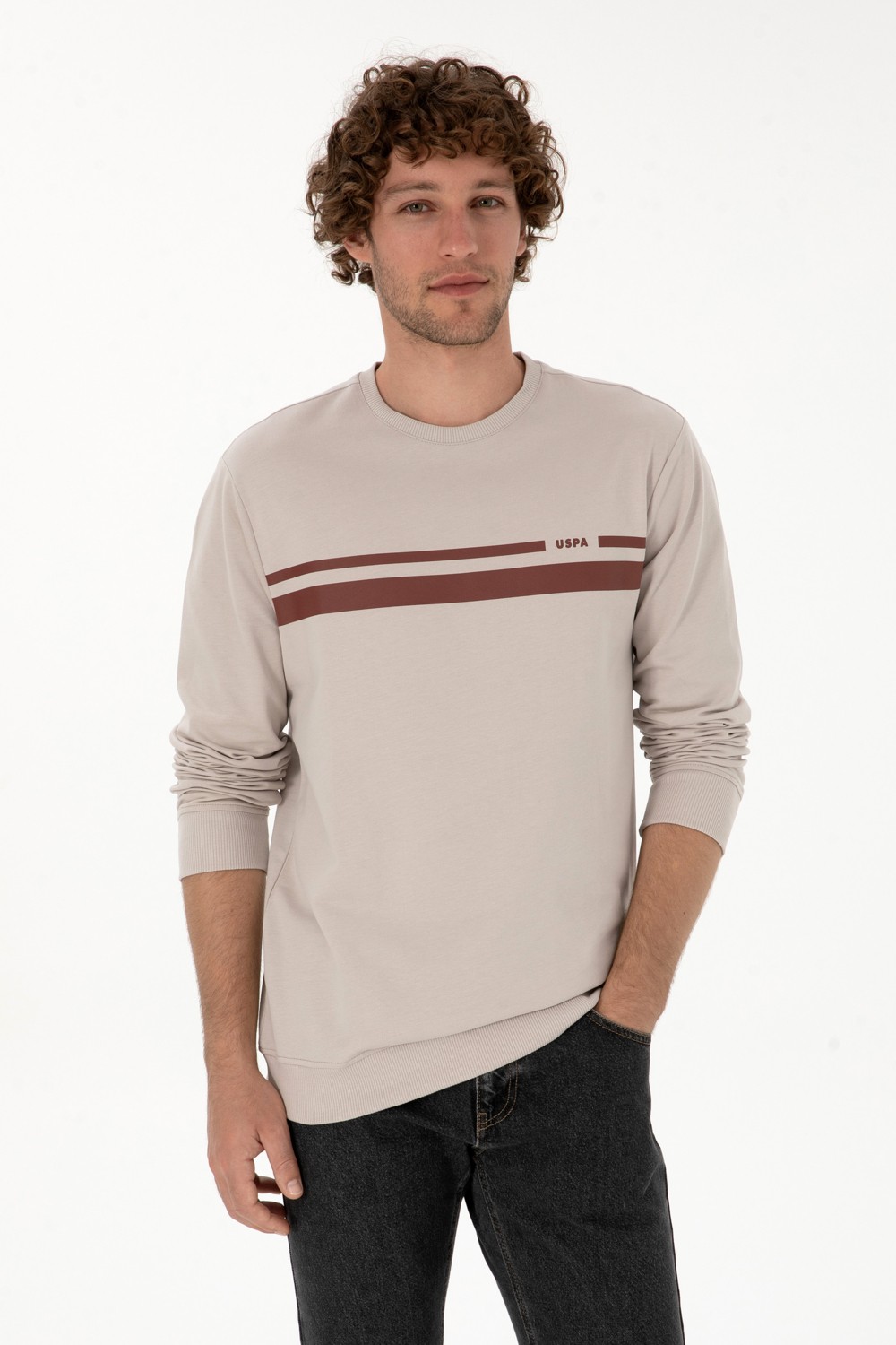 U.S. Polo Assn. Erkek Regular Fit Bisiklet Yaka Siyah İnce Sweatshirt 50313801-VR046