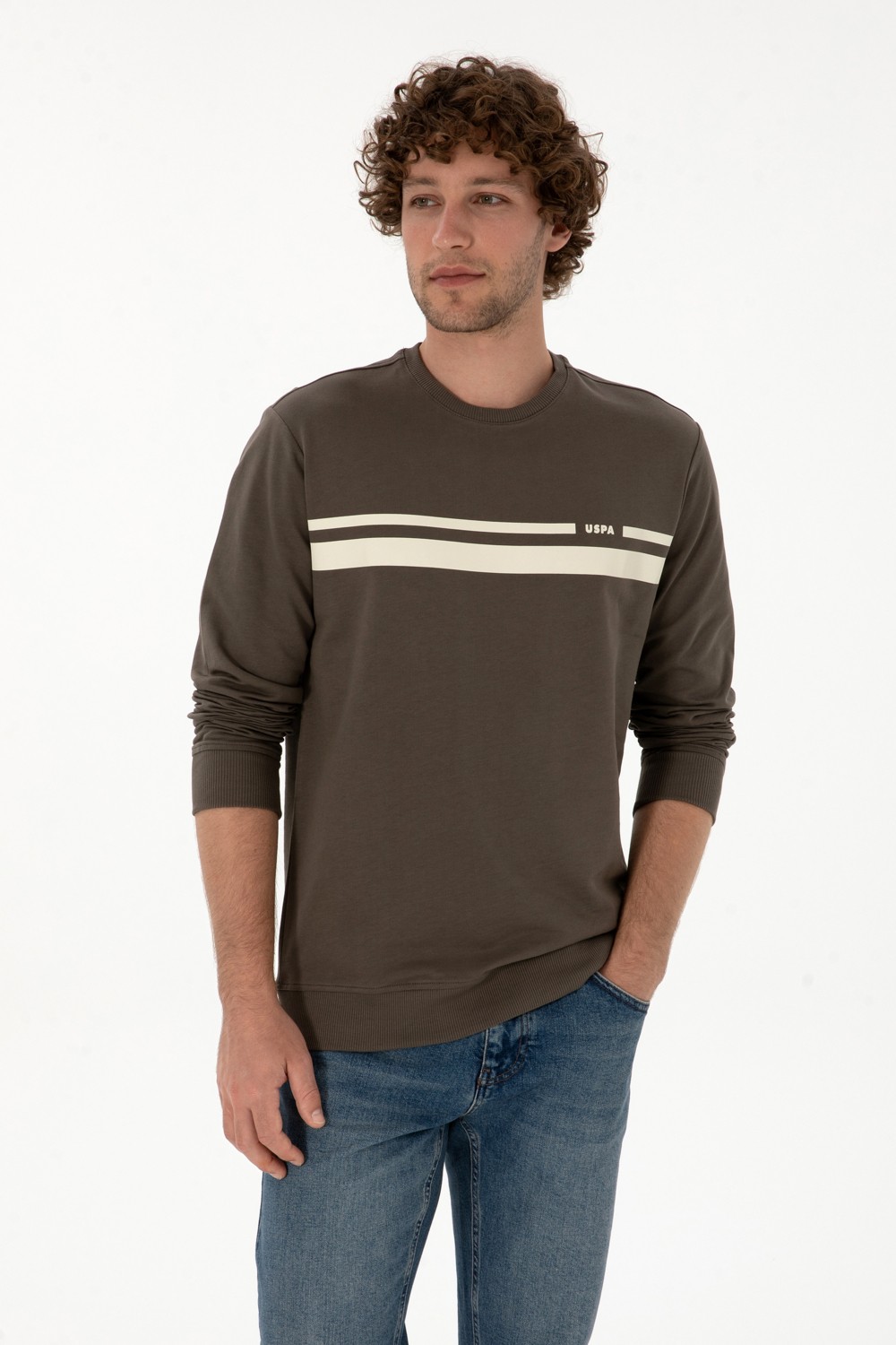U.S. Polo Assn. Erkek Regular Fit Bisiklet Yaka Siyah İnce Sweatshirt 50313801-VR046