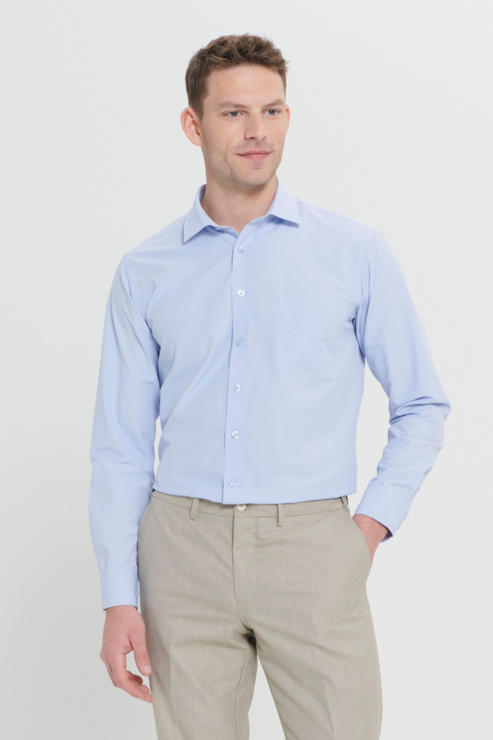 Altınyıldız Classics Erkek Beyaz Ütülemesi Kolay Non-Iron Comfort Fit Rahat Kesim Klasik Yaka Gömlek