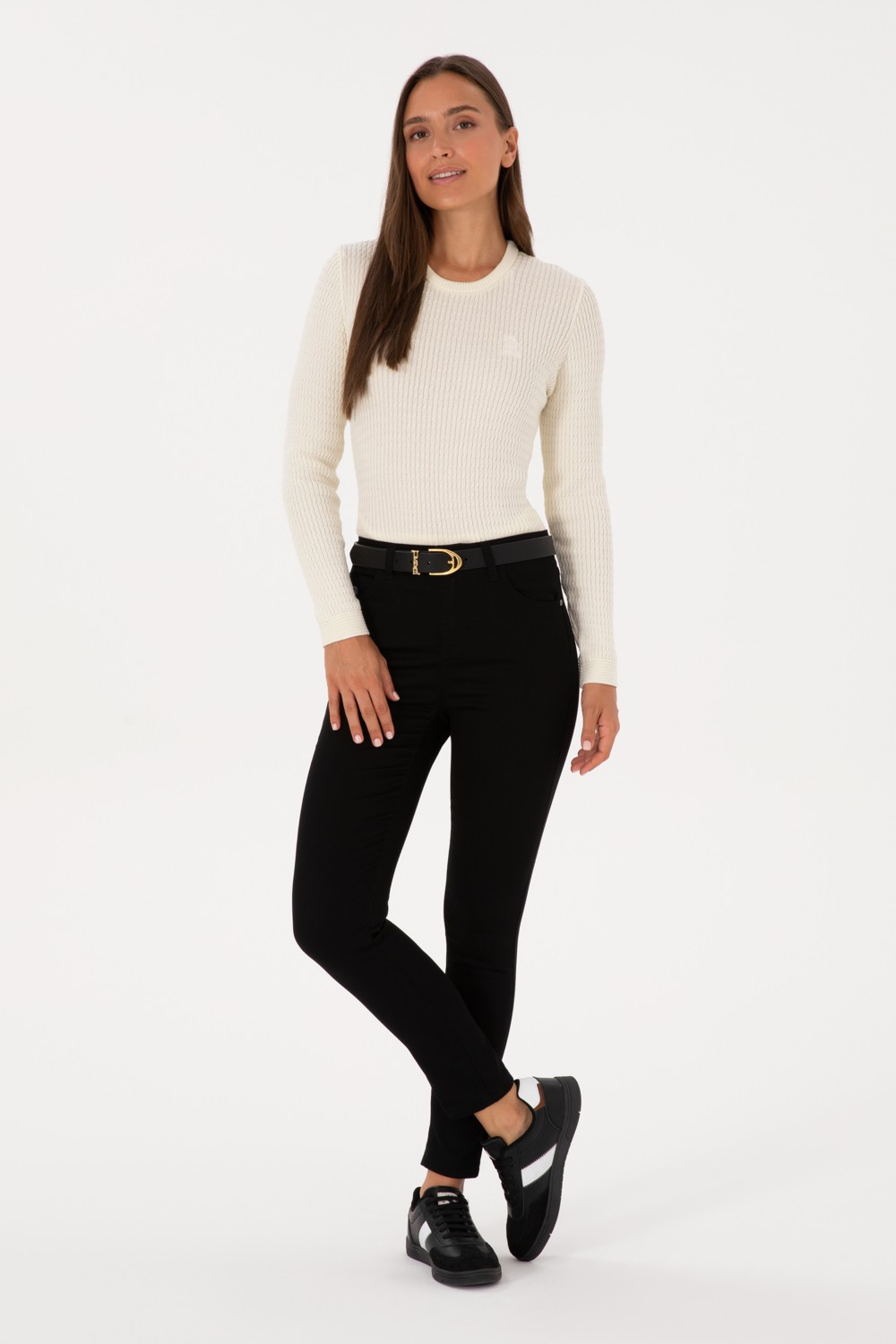 U.S. Polo Assn. Kadın Siyah Toothpick Fit Kanvas Pantolon 50317139-VR046 görsel 7