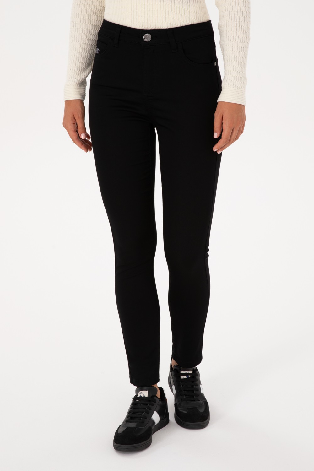 U.S. Polo Assn. Kadın Siyah Toothpick Fit Kanvas Pantolon 50317139-VR046 görsel 8