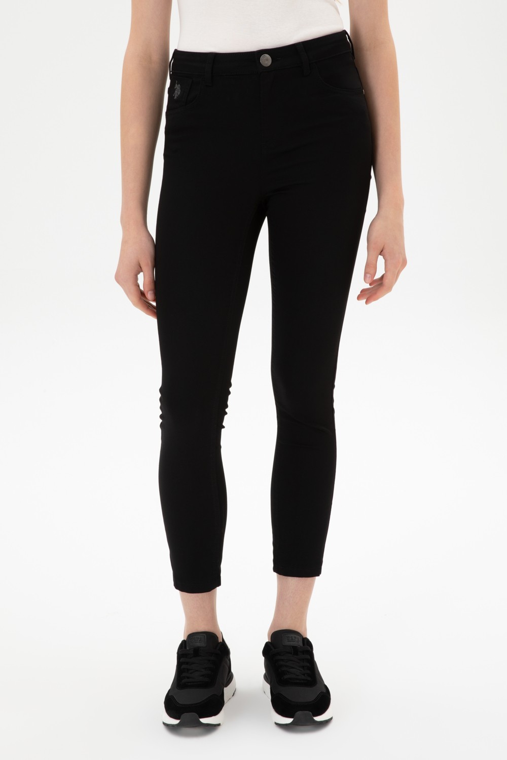 U.S. Polo Assn. Kadın Lacivert Toothpick Fit Kanvas Pantolon 50316852-VR033 görsel 8
