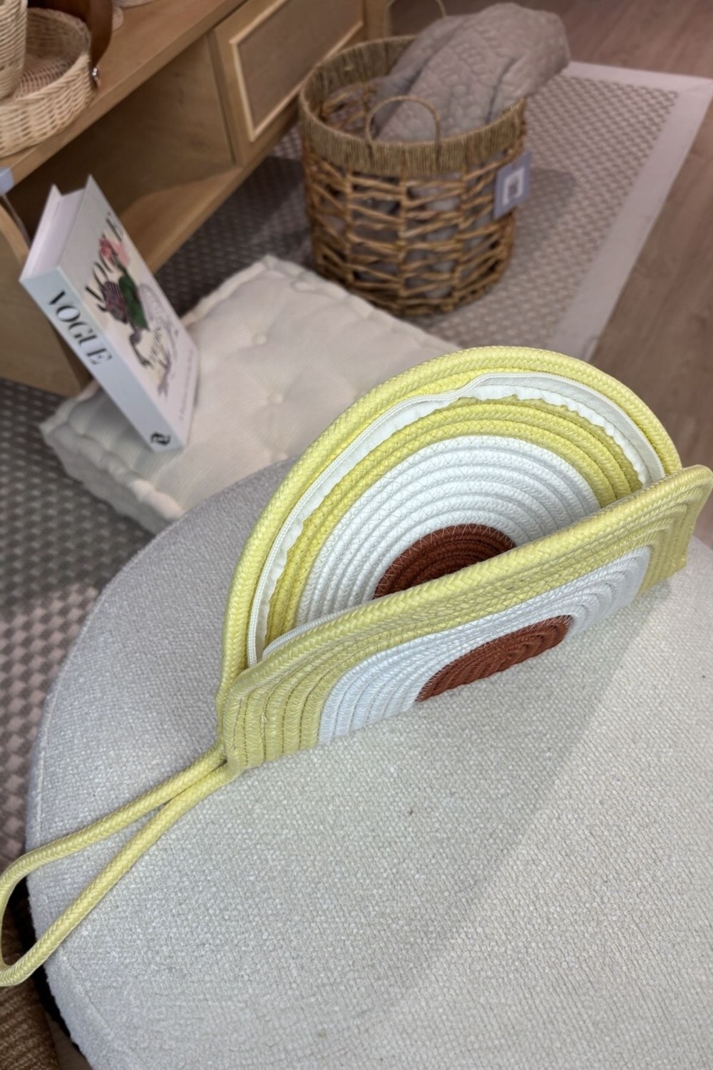 MaVaux Moss Fermuarlı Vegan Hasır Jüt Clutch Çanta Modern Tasarım Küçük Boy Suya Dayanıklı görsel 3