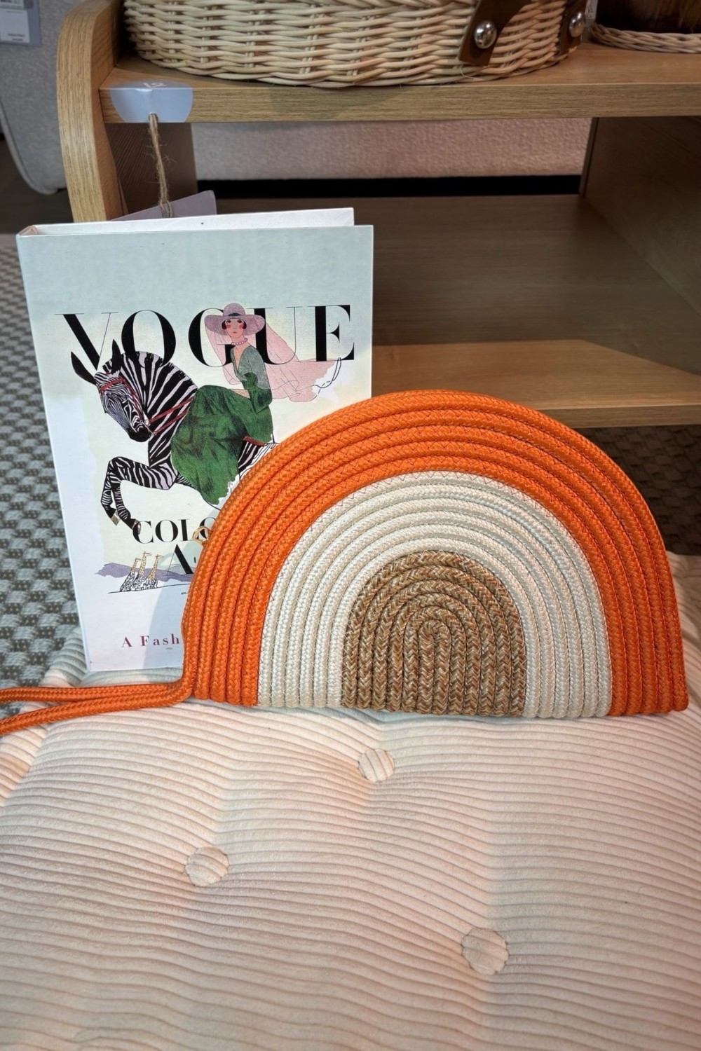 MaVaux Moss Fermuarlı Vegan Hasır Jüt Clutch Çanta Modern Tasarım Küçük Boy Suya Dayanıklı