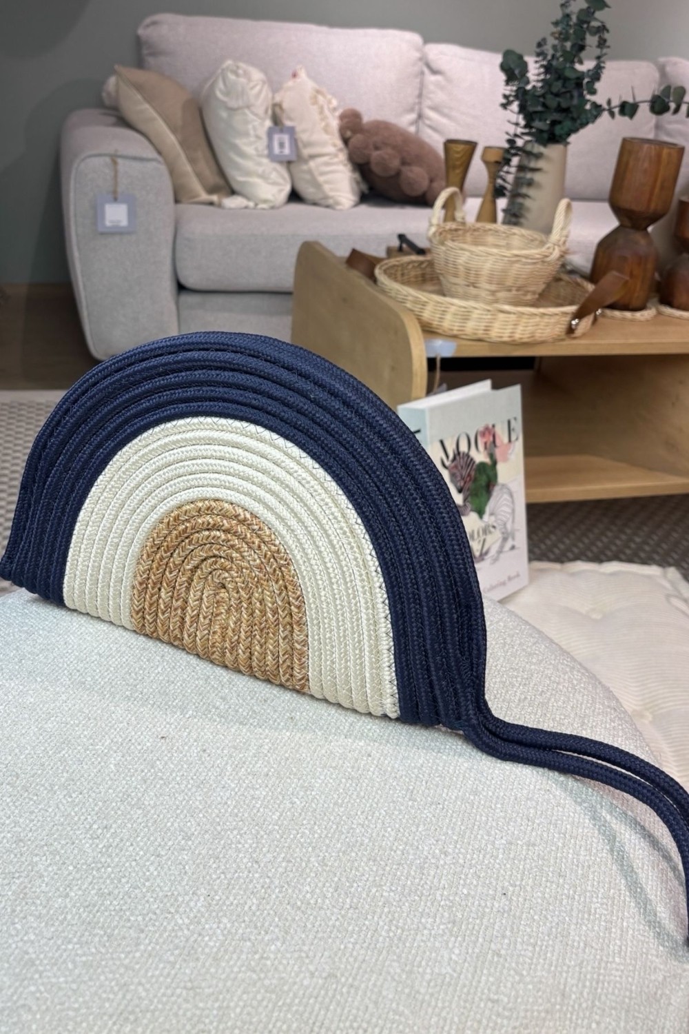 MaVaux Moss Fermuarlı Vegan Hasır Jüt Clutch Çanta Modern Tasarım Küçük Boy Suya Dayanıklı