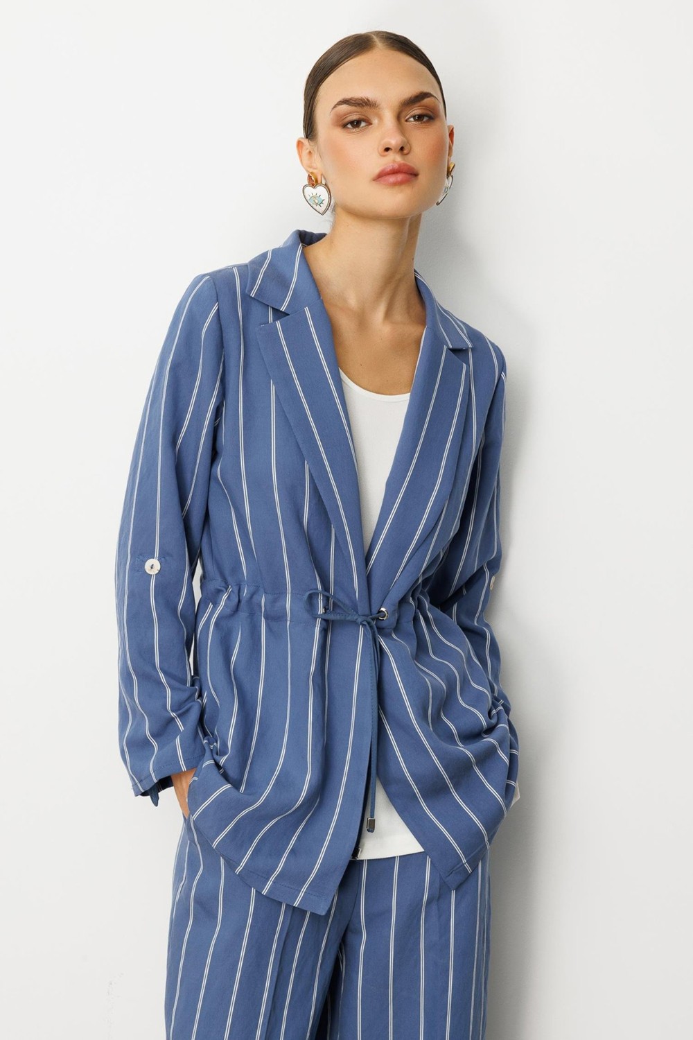 Moda İlgi Moda Ilgi Kadın Mono Yaka Safari Kol Beli Tünel Bağcıklı Içi Bluzlu Ikili Tunik 5020 Haki