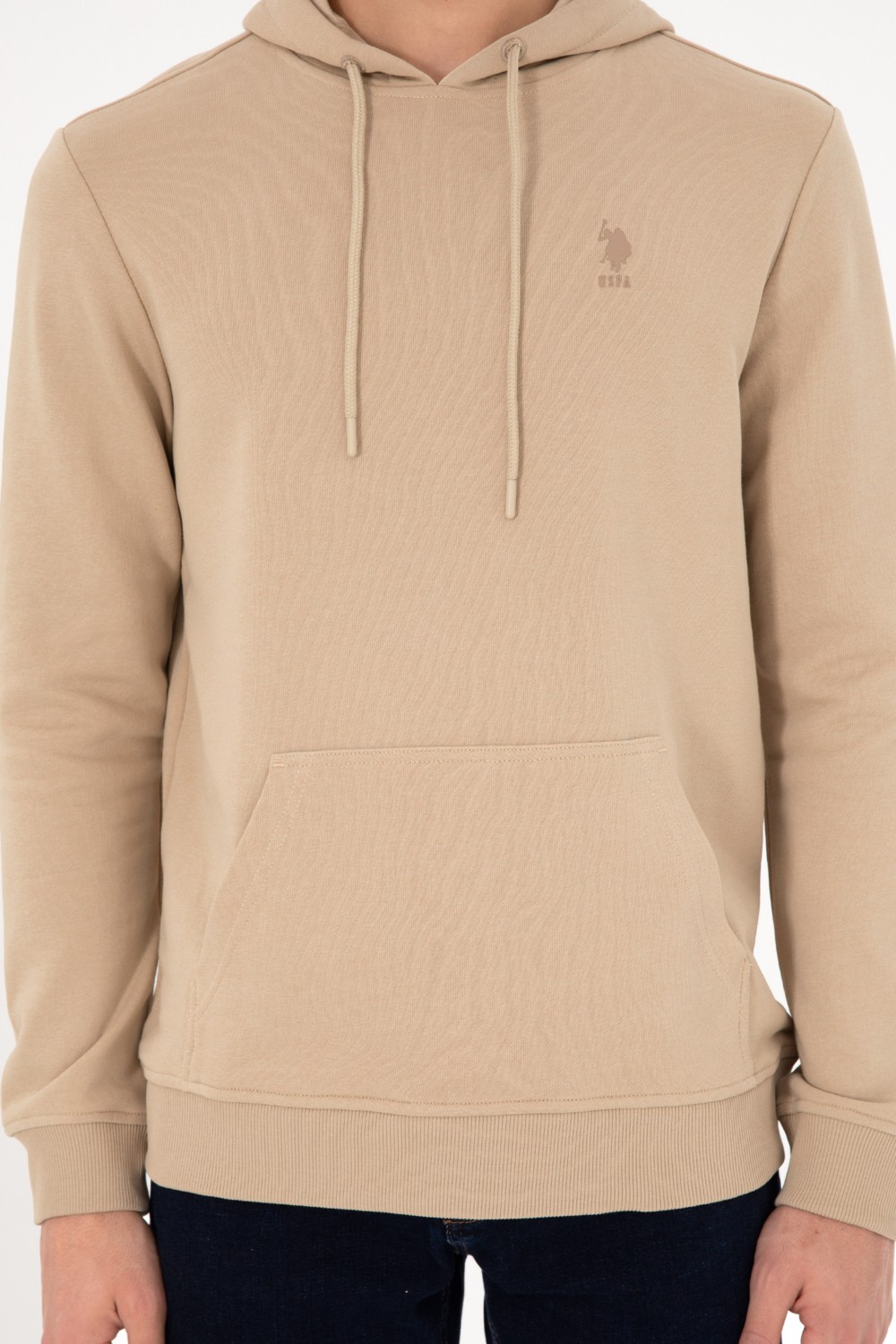 U.S. Polo Assn. Erkek Koyu Yeşil Basic Sweatshirt 50295167-VR079 görsel 7