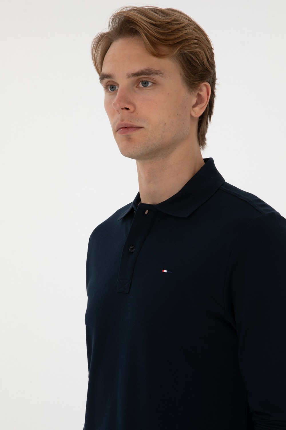 U.S. Polo Assn. Erkek Regular Fit Polo Yaka Koyu Yeşil Basic Sweatshirt 50315941-VR079 görsel 2