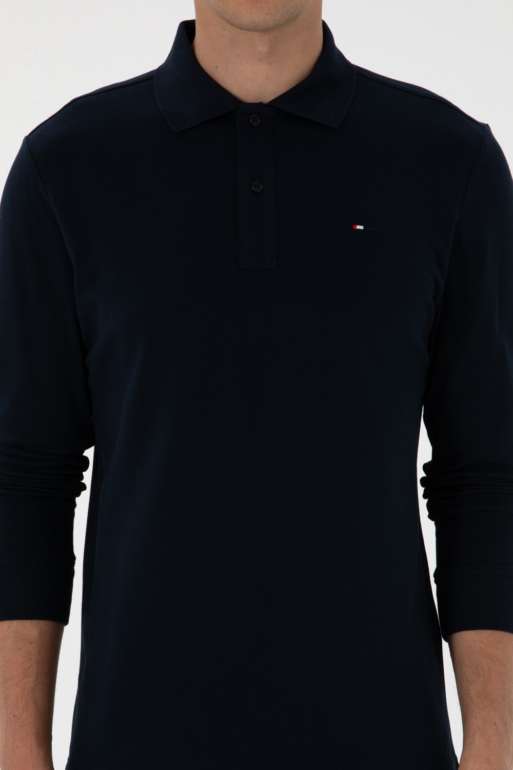 U.S. Polo Assn. Erkek Regular Fit Polo Yaka Koyu Yeşil Basic Sweatshirt 50315941-VR079 görsel 6