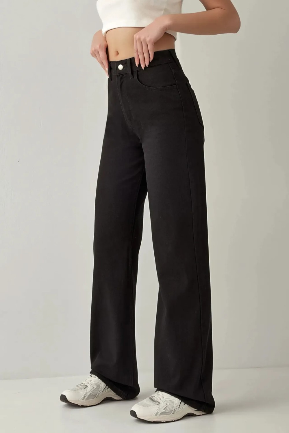Hiccup Kadınlar Straight Fit Denim Pantolon Siyah
