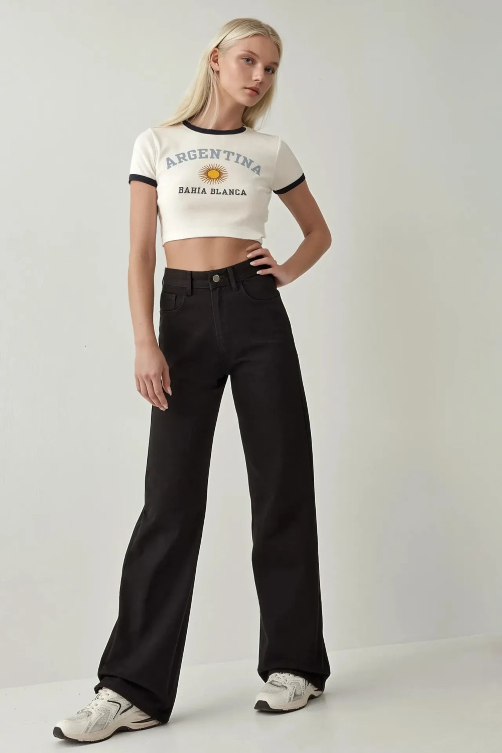 Hiccup Kadınlar Straight Fit Denim Pantolon Siyah görsel 3