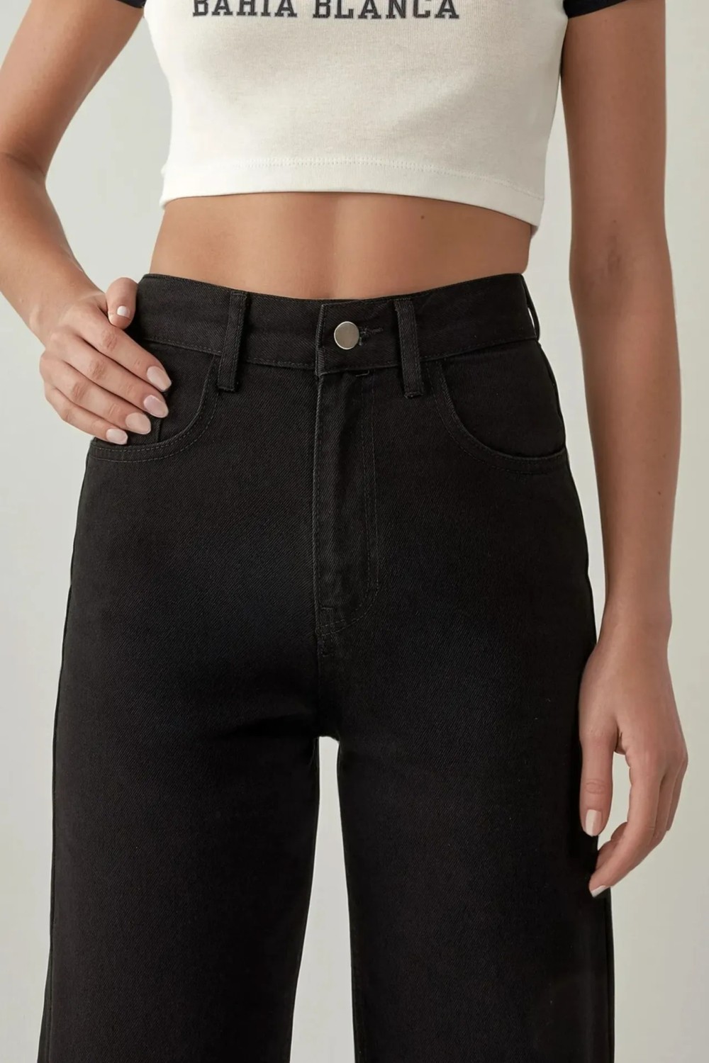 Hiccup Kadınlar Straight Fit Denim Pantolon Siyah görsel 5