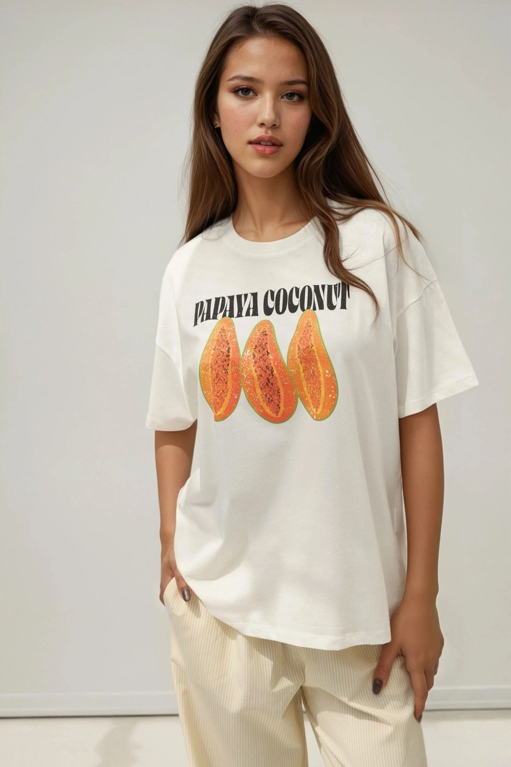 Hiccup Kadınlar Kadın %100 Pamuk Bisiklet Yaka Oversize Beyaz Baskılı T-Shirt Kırmızı görsel 6