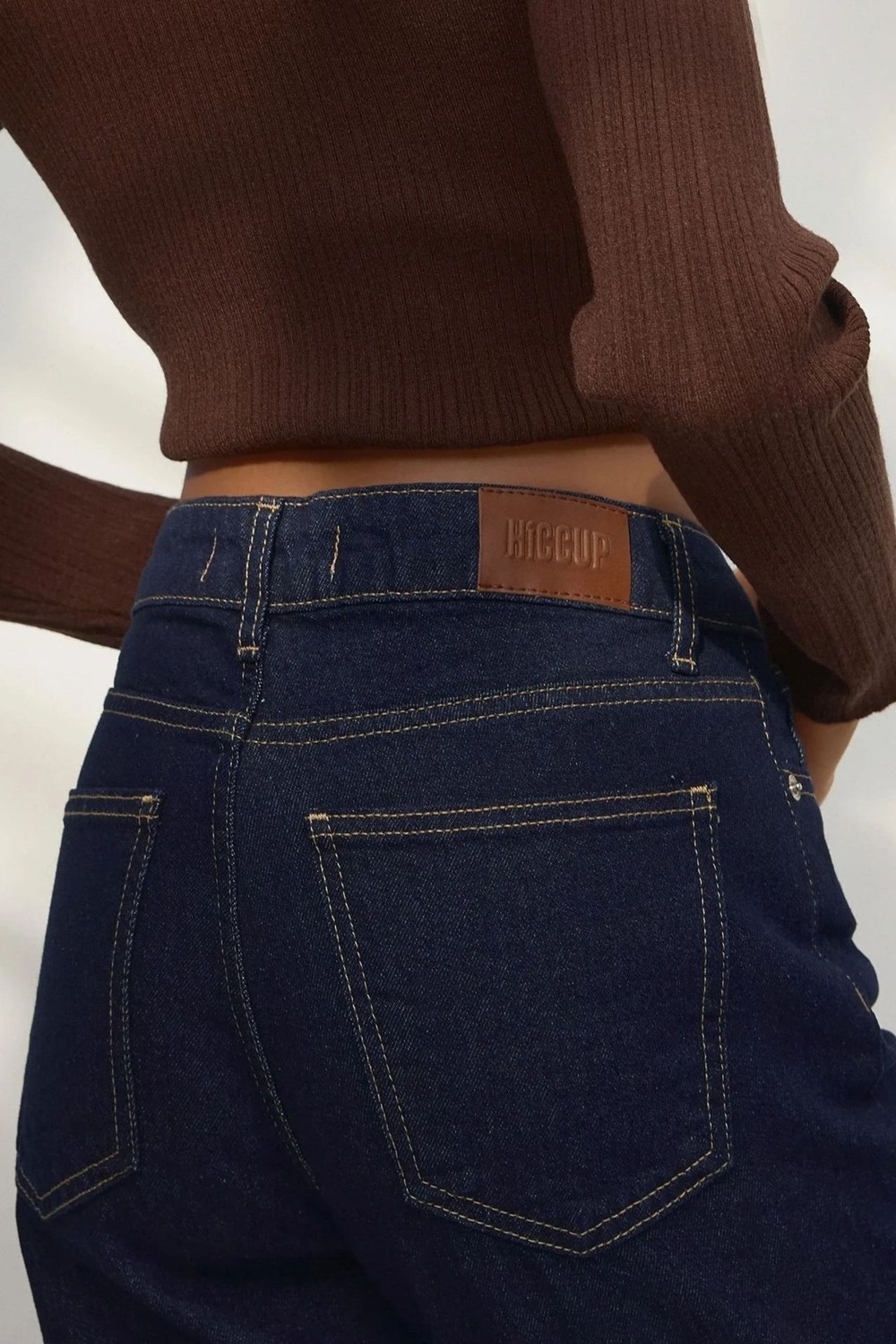 Hiccup Kadınlar Straight Fit Jeans Koyu Mavi Denim görsel 4