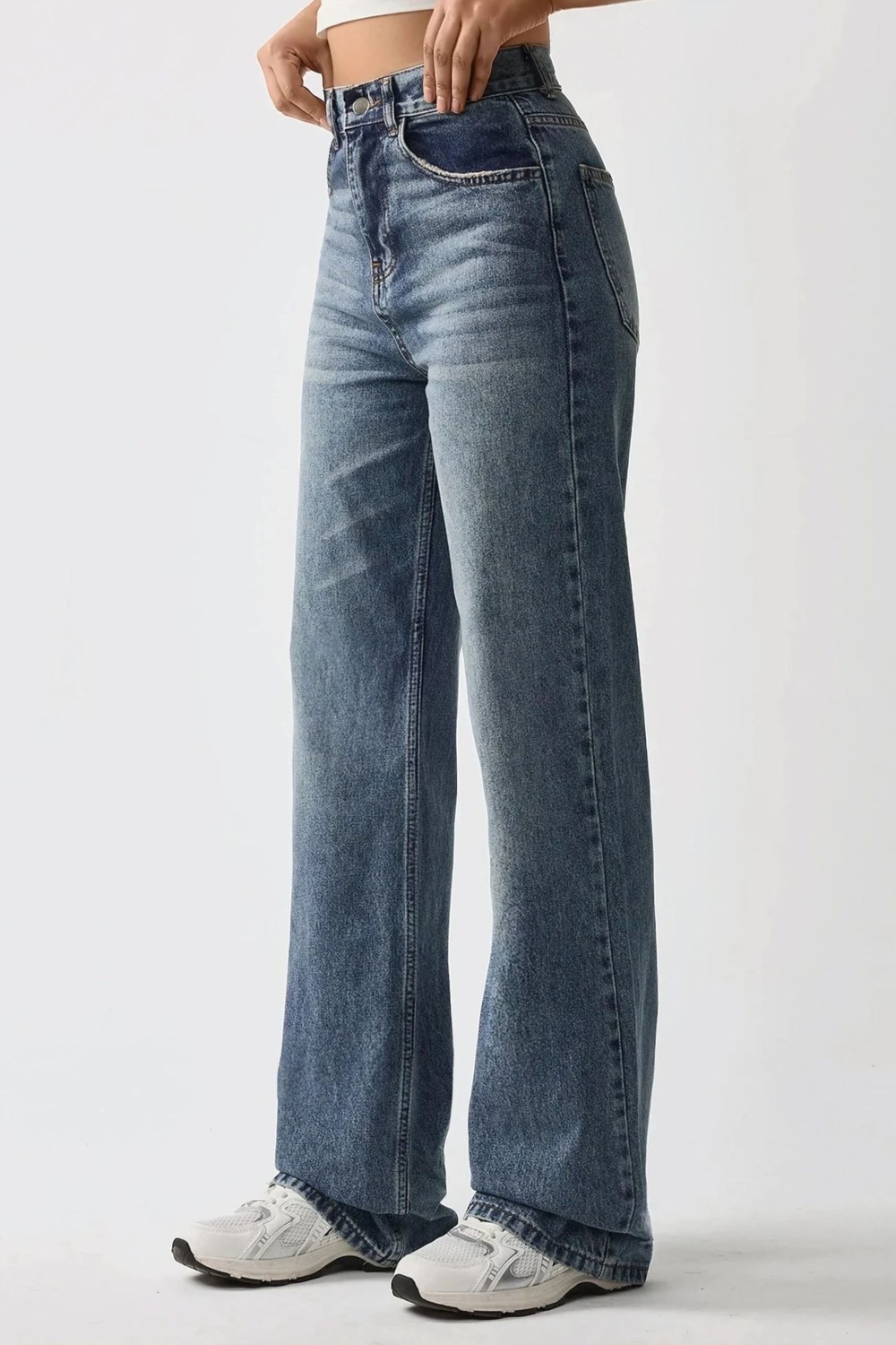 Hiccup Kadınlar Straight Fit Denim Pantolon Siyah