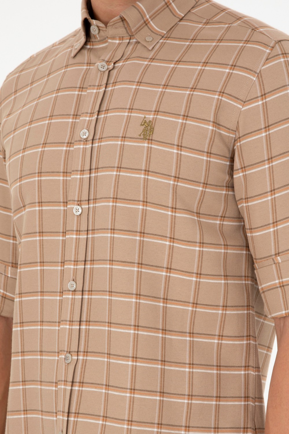 U.S. Polo Assn. Erkek Kum Uzun Kollu Gömlek 50296615-VR085 görsel 7
