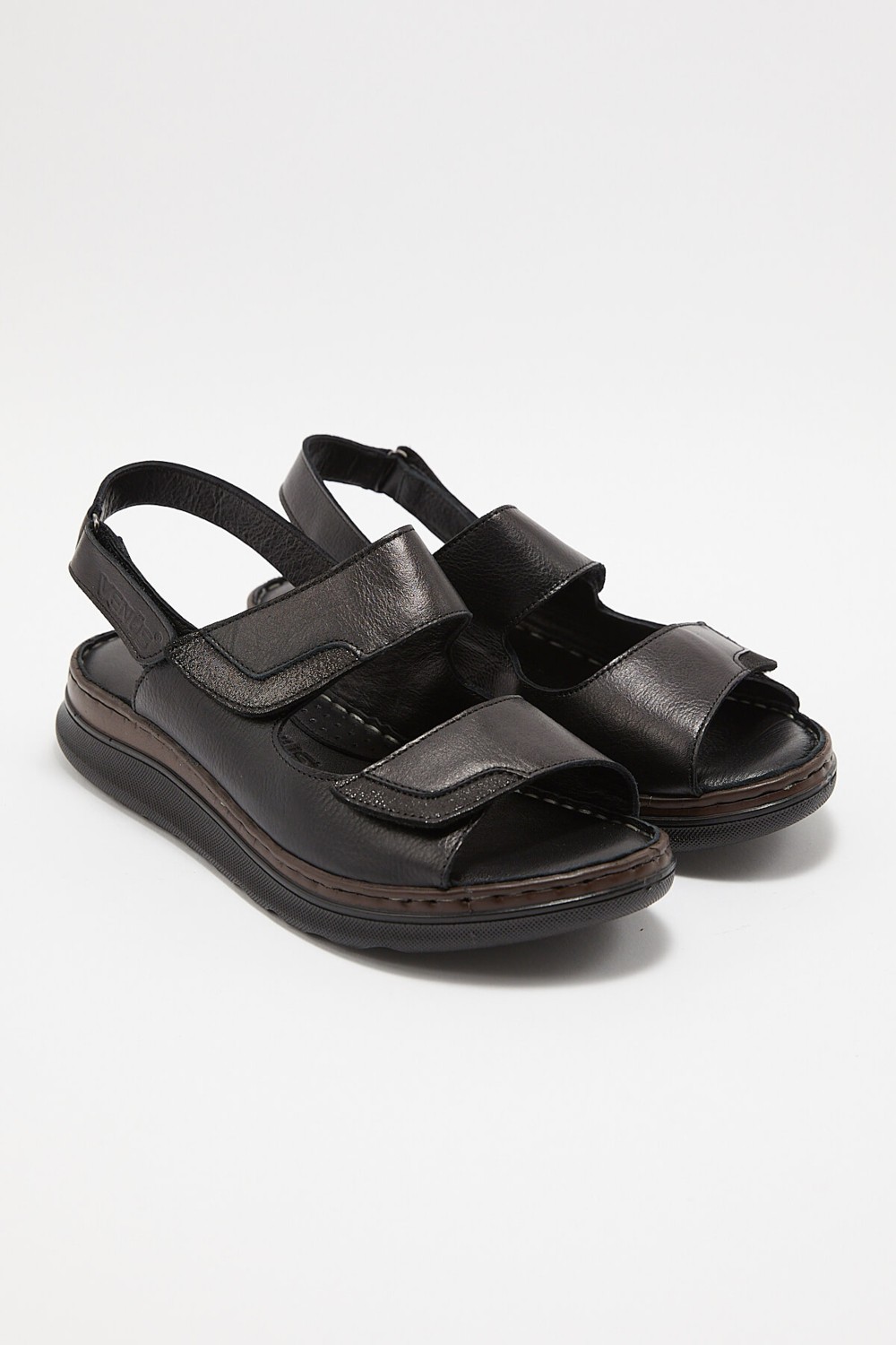 Venüs Kadın Comfort Deri Sandalet Siyah 22981715