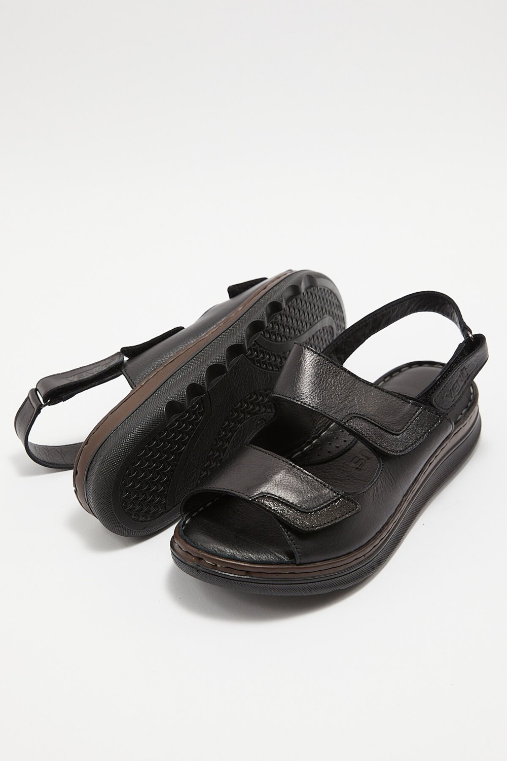 Venüs Kadın Comfort Deri Sandalet Siyah 22981715 görsel 5