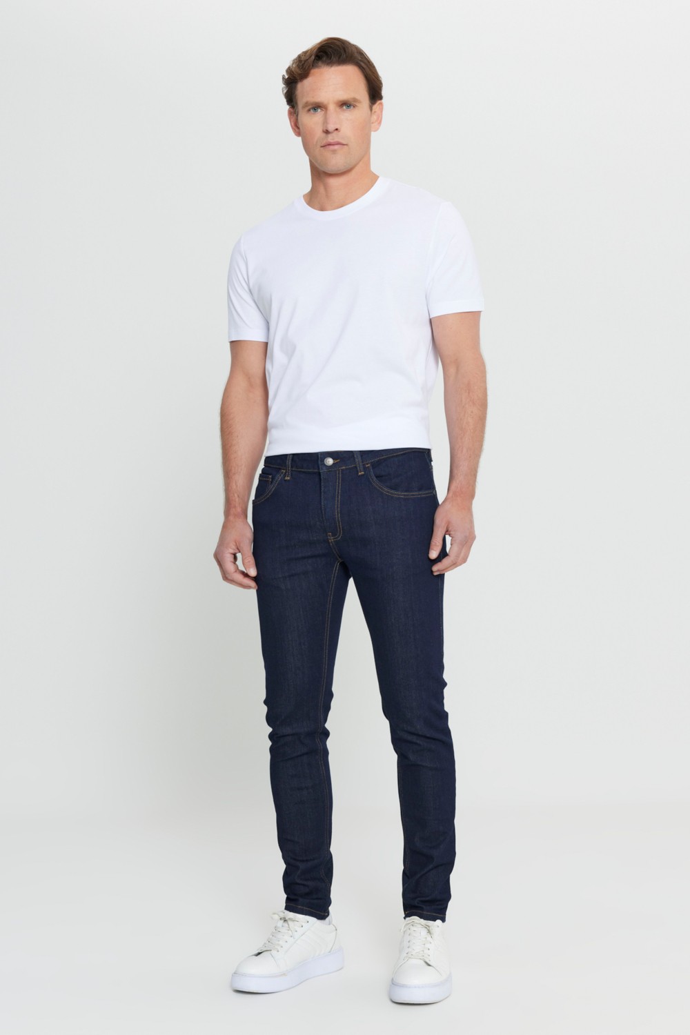 Altınyıldız Classics Erkek Petrol Mavisi Ekstra Slim Fit Dar Kesim Pamuklu Esnek Rıss Jean Kot Denim Pantolon görsel 6