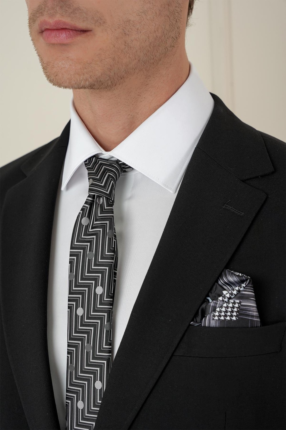 Efor Erkek Slim Fit Klasik Mono Yaka Klasik Düz Siyah Takım Elbise Tk 2021 görsel 3