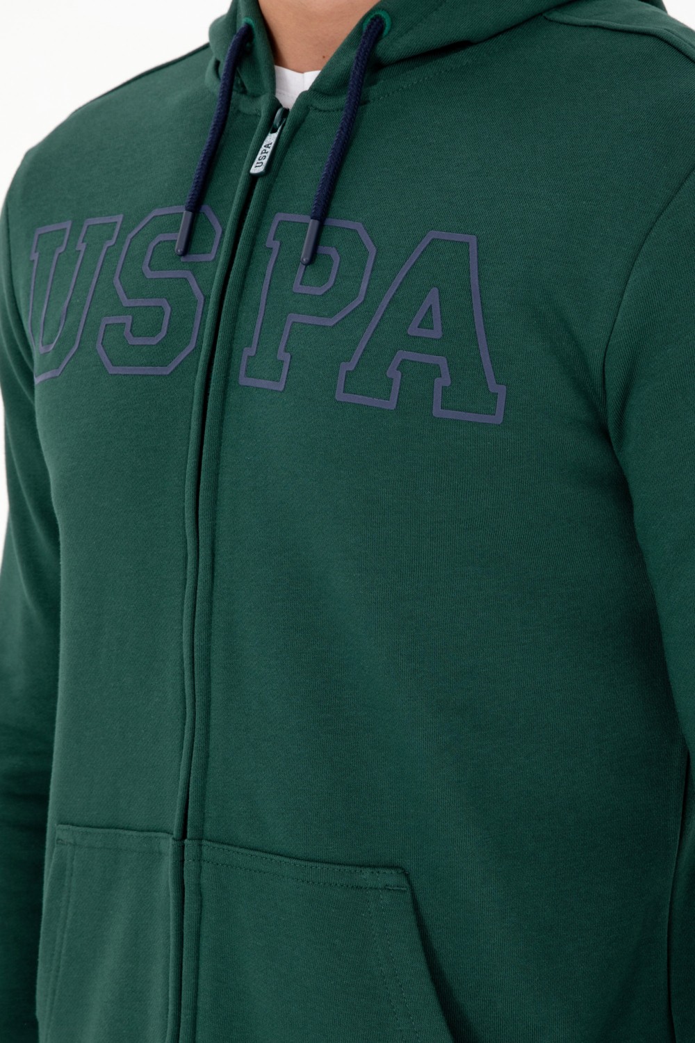 U.S. Polo Assn. Erkek Koyu Yeşil Örme Hırka 50295172-VR079 görsel 7