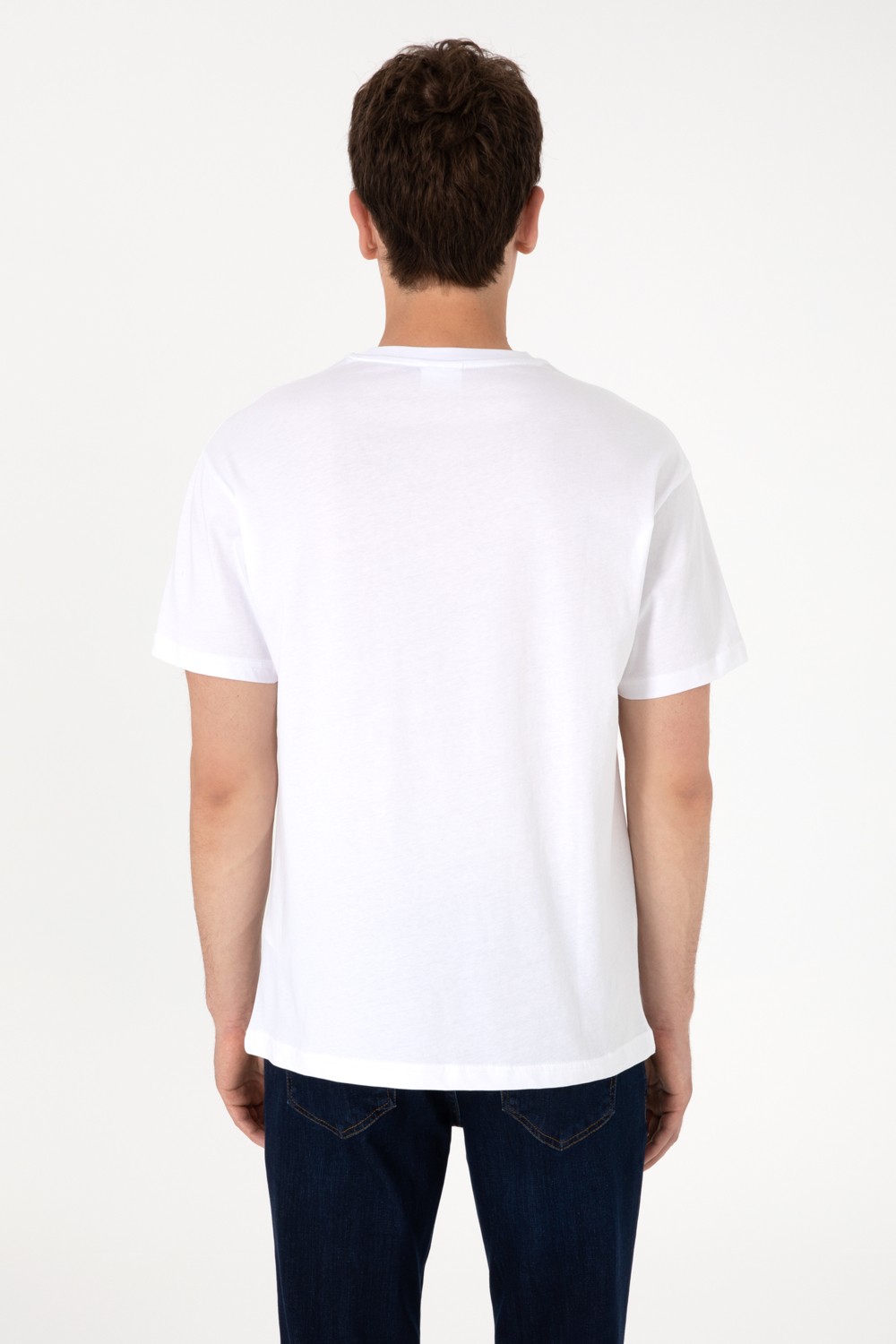 U.S. Polo Assn. Erkek Comfort Fit Bisiklet Yaka Lacivert Tişört 50306450-VR033 görsel 7