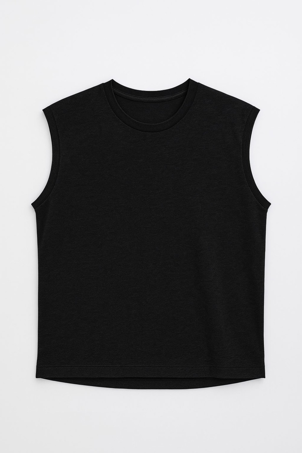 Markapia Man Erkek Bisiklet Yaka Sıfır Kol %100 Pamuk T-Shirt görsel 2