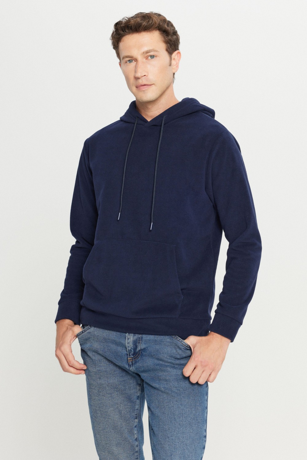 Altınyıldız Classics Erkek Siyah Sweatshirt Polar Standart Fit Normal Kesim Kapüşon Yaka görsel 6